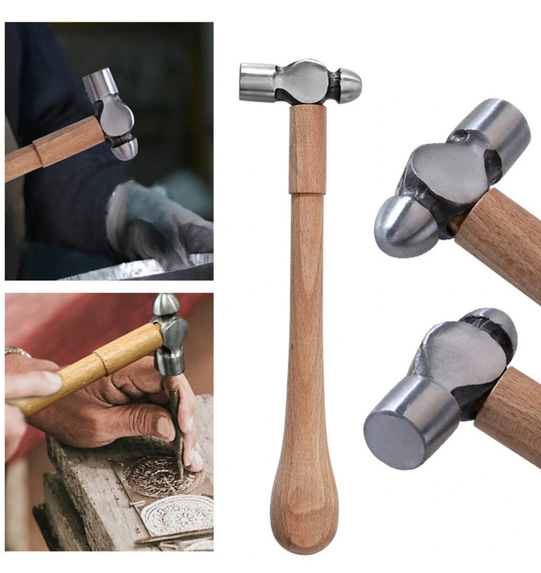 RUITOOL Portable Multifunctional Mini Handmade Hammer High Carbon Steel Head Wooden Handle Suitable for Jewelry Plating and Household Use