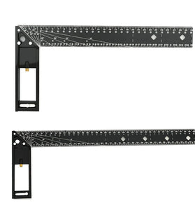 Multifunctional Right Angle Ruler High Carbon Steel 1.5mm Thickness Aluminum Handle 300mm/400mm for Woodworking and Construction
