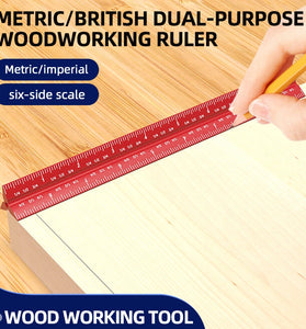 ENJOYWOOD 6 Sided Woodworking Scriber MM And Inch Dual-Purpose 6/8/12/20inch Upgraded Measuring Tape for Accurate Marking and Measuring in Woodworking Projects