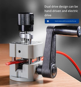 Manual Wire Stripper Machine Plastic Alloy Carbon Steel Blade 2-22mm Range Hand Crank Motor Compatible Lightweight Portable Tool for Copper Aluminum Multi-Core Wires Industrial DIY Use