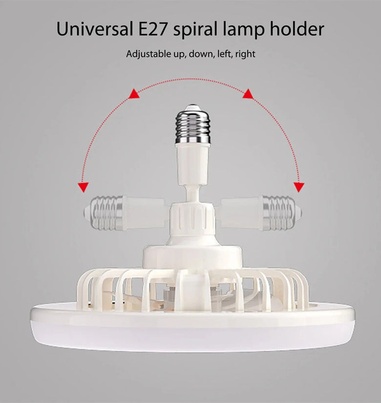 E27 Ceiling Fan Light Brightness & Color Temperature Dimmable 3-Speed Wind with Remote Control for Living Room Dining Room