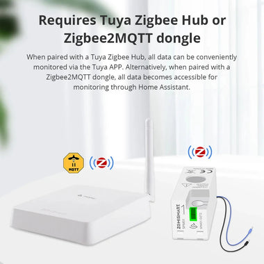Zemismart WiFi/Zigbe 1 Phrase Real-time Smart Energy Monitor Electric Energy Meter works with Tuya Smart Life App Home Assisstant 110V 240V