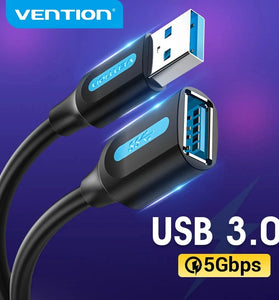 Vention VAS-A45 USB Male to Female Data Cable USB 3.0 Extension Cord Line 0.5M/1M/2M/5M Long for PS4 Smart TV PC