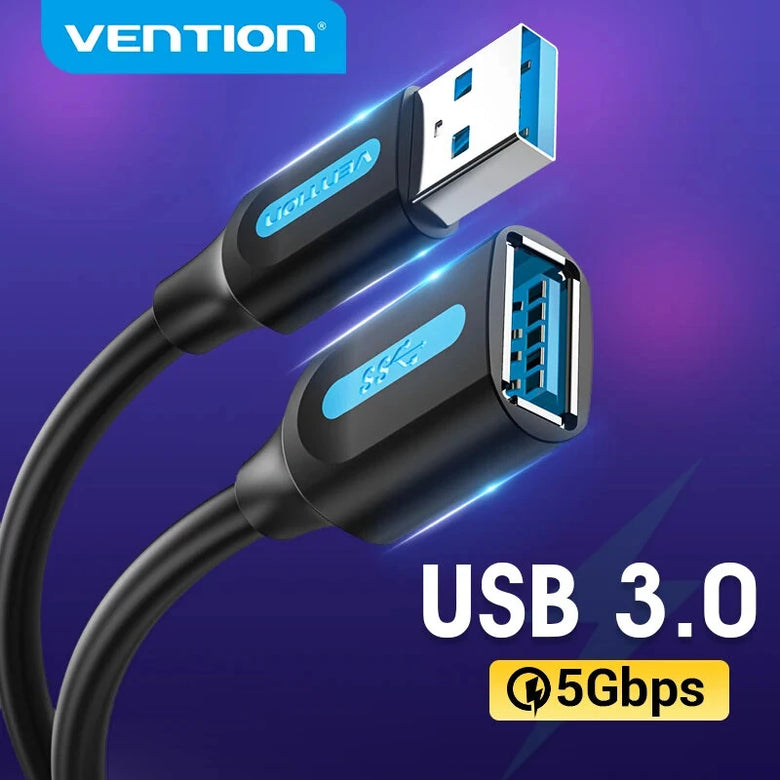 Vention VAS-A45 USB Male to Female Data Cable USB 3.0 Extension Cord Line 0.5M/1M/2M/5M Long for PS4 Smart TV PC