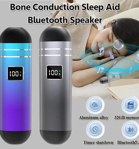 QY09 Under Pillow Sleep Aid bluetooth Speaker Mini Bone Conduction Soundbar LED Display Built-in 32GB TF Card 15H Playback Support Timed Shutdown 38g Lightweight Wireless Speakers