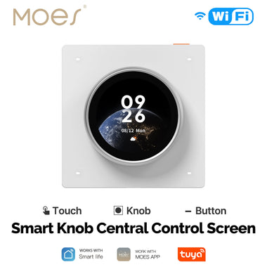 MOES Tuya WiFi Smart Knob Central Control Screen Touch Rotate 3 Relays 4 Buttons Programmable Scene Switch