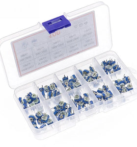 100pcs RM063 Trimmer Potentiometer Adjustable Resistor Kit 500R 1K 2K 5K 10K 20K 50K 100K 200K 1M Potentiometer Resistor RM 063