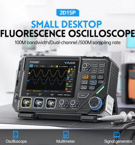 FNIRSI 2D15P Oscilloscope 2CH 100Mhz 500MSa/s Sampling Rate Bandwidth Signal Generator Multimeter High Accuracy Wide Measurement Range