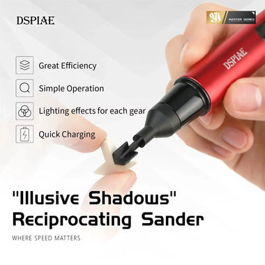 DIY ES-A Electric Reciprocating Sander USB Charge 8 Sanding Heads Overload Protection 100 Min Usage Premium Sandpapers Storage Case