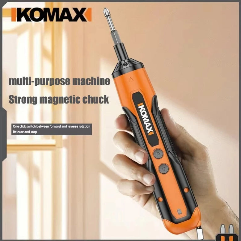 KOMAX V6 Electric Screwdriver Set 1300mAh Battery Type-C Magnetic Chuck LED Light Anti-slip Handle High Torque Power Tool DIY Repair Portable Rechargeable Screwdriver