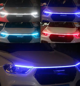 1.8m Daytime Running Lights LED Decorative Strip Car Hood Decorative Light Strip for Grill Hood Guiding Light Atmosphere Flowing Light