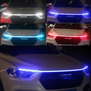 1.8m Daytime Running Lights LED Decorative Strip Car Hood Decorative Light Strip for Grill Hood Guiding Light Atmosphere Flowing Light