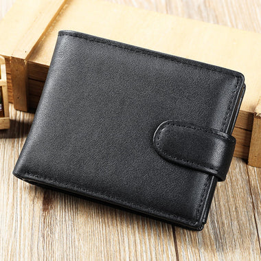 Ekphero Men's Retro Genuine Leather Wallet, Compact Multi-Card Money Clip, Multi Slot Anti-theft Credit Card Holder Coin Purse