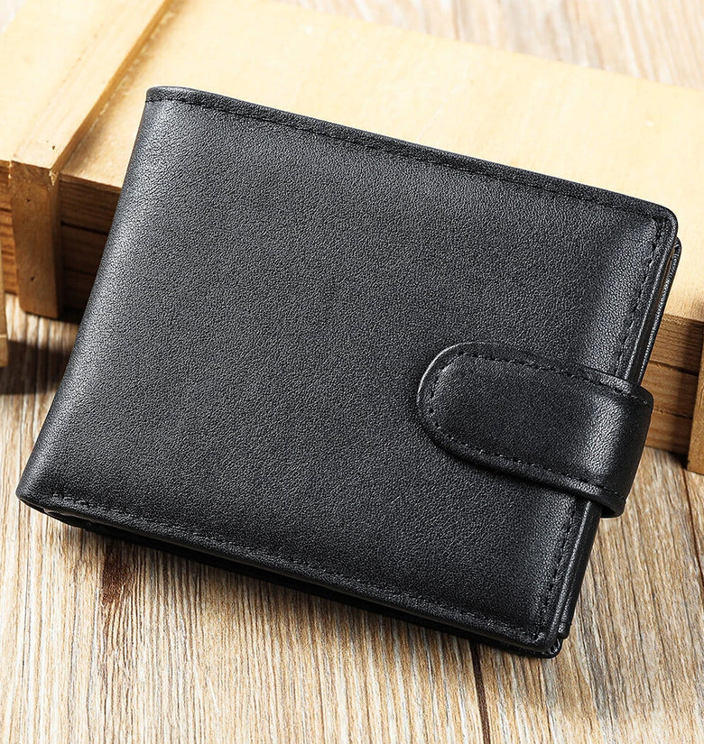 Ekphero Men's Retro Genuine Leather Wallet, Compact Multi-Card Money Clip, Multi Slot Anti-theft Credit Card Holder Coin Purse