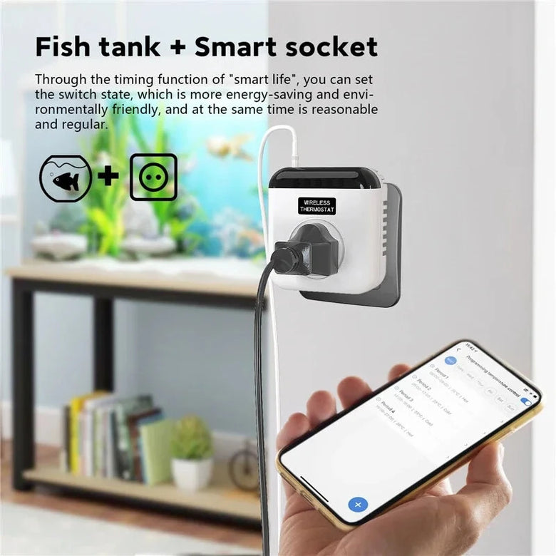 16A Programmable Tuya WiFi Smart Thermostat Wireless Plug-in Socket Temperature Controller Smart Life APP Control Voice Control with Alexa Google Assistant