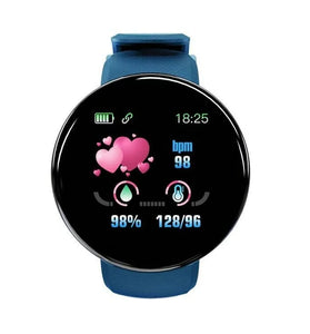 D18S 1.3inch HD Screen Heart Rate Blood Pressure Blood Oxygen Monitor Sleep Monitoring Multi-sport Modes Music Playback IP65 Waterproof Smart Watch