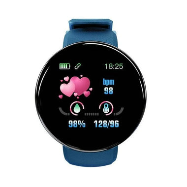 D18S 1.3inch HD Screen Heart Rate Blood Pressure Blood Oxygen Monitor Sleep Monitoring Multi-sport Modes Music Playback IP65 Waterproof Smart Watch