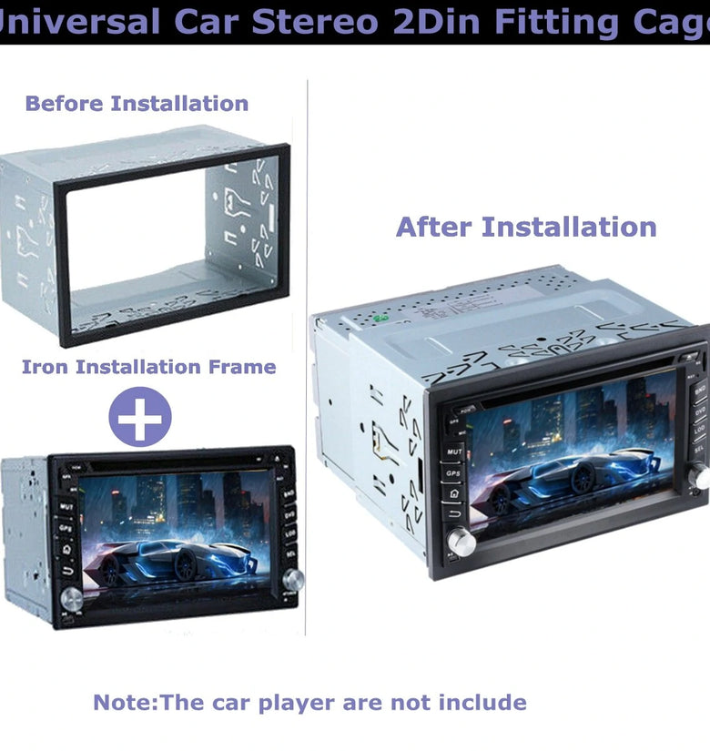7 Inch 2 Din Radio Fascia Dash Panel Mount Trim Metal Frame Universal For Car Stereo DVD Player