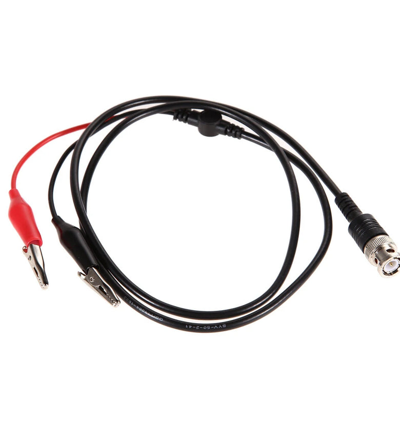 2pcs 110cm BNC Q9 to Dual Alligator Clip Oscilloscope Test Probe Leads
