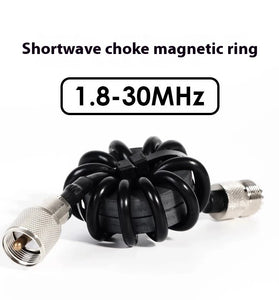 ZP614 HF Current Balun 1:1 Design 1.8MHz-30MHz EMI Suppression High Power 150W PEP Large Magnetic Core Ferrite Ham Radio Shortwave Communication Accessories