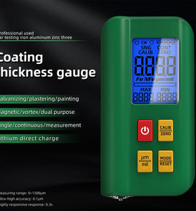 BSIDE Coating Thickness Gauge Rechargeable Car Paint Film Thickness Tester Tool 0.1micron/0-1500m Fe/NFe MAX/MIN Measuring