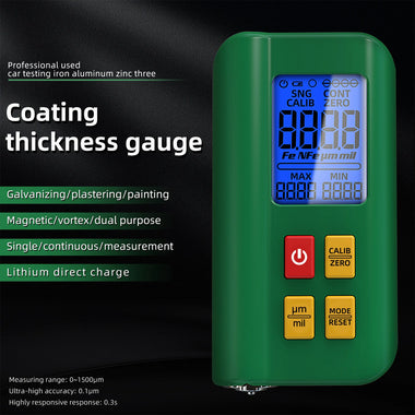BSIDE Coating Thickness Gauge Rechargeable Car Paint Film Thickness Tester Tool 0.1micron/0-1500m Fe/NFe MAX/MIN Measuring