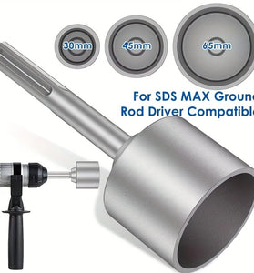 Ground Rod Driver SDS-MAX 30/45/65mm Steel Drill Bit Sleeve Heavy Duty Rotary Hammer Wide Compatibility Anti-corrosion Impact Resistant