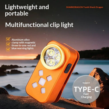 BIKIGHT Multifunctional Dual-source EDC Flashlight with Magnetic Clip Waterproof USB Type-C Rechargeable Clip-on Light Portable Mini Torch for Camping Emergency