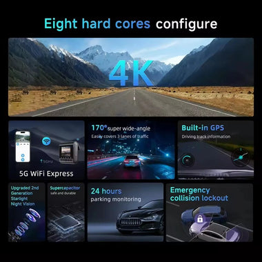 SJCAM M60 Dash Camera Front Rear Dual Lens 4K Ultra Clear Night Shooting DVR Driving 360 Panoramic Shooting Car Driving Recorder