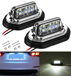 2PCS 10-30V 12V 24V 6 SMD LED License Plate Tag Lights Lamps For Boat Truck SUV Trailer Truck Trailer VAN Caravan Universal