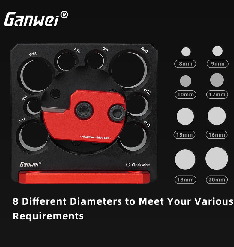 Adjustable Electric Drill Truck Circular Auxiliary Tool 8mm to 20mm Round Wooden Rod Tenon-Metric