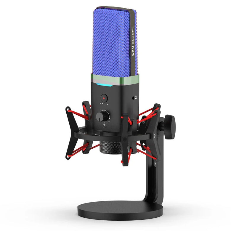 X3W Dual Mode Wireless RGB Gaming Microphone Intelligent Noise Cancelling Condensor 2.4G Wireless Wired E-sports Gamer Mic Support 3.5mm AUX Monitoring Microphone