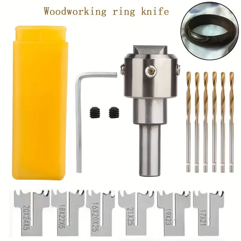 16PCS Wooden Beads Drill Bit Set Wooden Thick Ring Maker Woodworking Milling Cutter for Making Wooden Rings and Jewelry