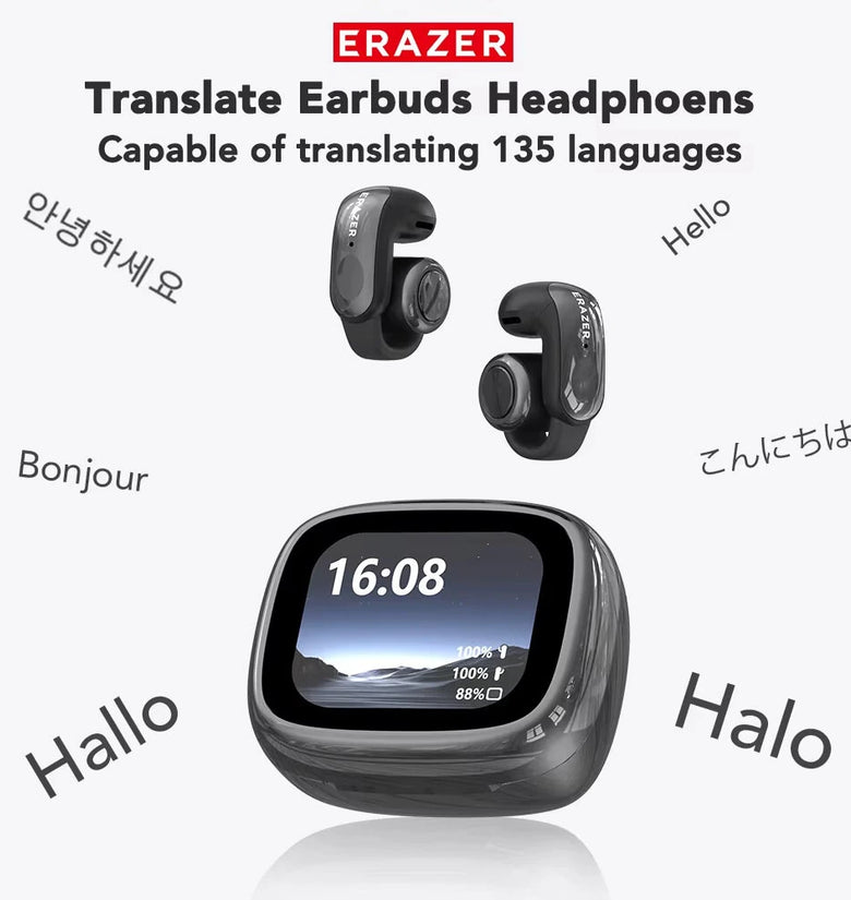 LENOVO ERAZER XF28 AI Translation Headset Wireless bluetooth 6.0 Earphone LCD Full-Color Smart Display 12mm Speakers 135 Languages Open-ear Sports Headphones