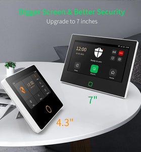Staniot 7 Inch Central Control Panel HD 433 Wireless Security System 8 Wired Zones 10 Languages Tuya Smartlife APP 5000mAh Battery