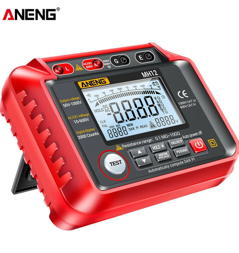 ANENG MH12 Insulation Earth Resistance Tester Digital Meter AC DC Ammeter Transistor Tester LCD Megohmmeter Meter Voltmeter Detect