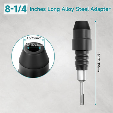 SDS Plus to SDS Max Rotary Hammer Drill Adapter 210mm High-Quality Alloy Steel Impact Drill Converter Wide Application Brick Stone Concrete Tile