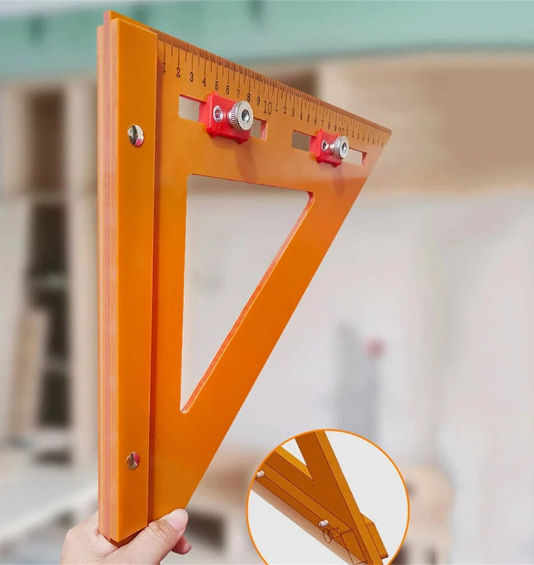 2 In 1 Drilling Positioning Angle Ruler Accurate Measurement Tool for Woodworking Cabinet Drawer Installation Task Versatile Enduring Lightweight