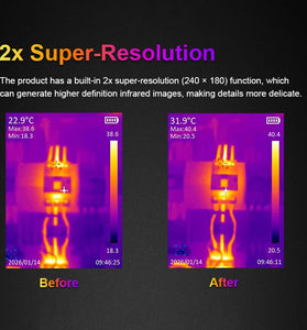 UNI-T UTi120S+ Thermal Imager 240x180 Super Resolution Industrial Infrared Camera -20C to 550C with PC Software 25Hz for HVAC PCB Inspection