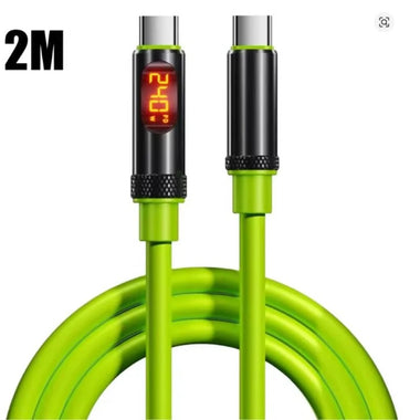 240W High-Speed USB Type C to Type C Charging Cable with LED Display for Car Quick Charge