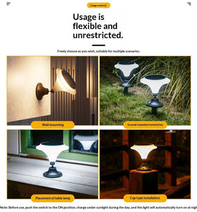 Elfeland Martini Solar Lamp Outdoors Waterproof Garden Light Monocrystalline Panel Automatic on/off Solar Powered Landscape Lighting