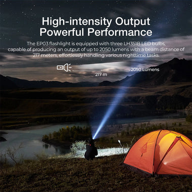 Astrolux EP03 2050LM LH351B LED Super Bright Flashlight 8H Runtime Type-C Rechargeable with 18650 Battery IP67 Waterproof Torch Emergency Camping Lantern