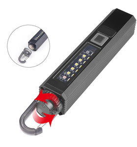 LED Compact Torch Power Display 1200LM Super Bright Flashlight 10 Light Modes Multi Light Source for Outdoor Fishing Emergency