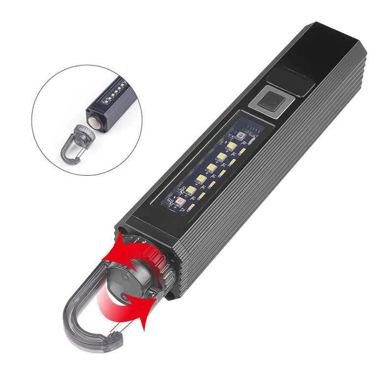LED Compact Torch Power Display 1200LM Super Bright Flashlight 10 Light Modes Multi Light Source for Outdoor Fishing Emergency