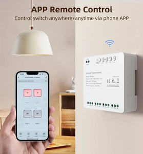 Tuya WiFi Smart 4 Channel RF Momentary Inching Relay Self-Lock Switch Module DIY WiFi Garage Door Controller Voice Control with Alexa Google Home