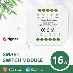 IH-S09 Tuya 1-4CH Zigbe Smart Switch Module 16A/Channel APP Remote Control Timer Schedule Countdown Functions Voice Control with Alexa Google Assistant