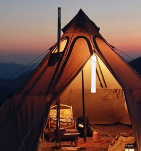 LED Solar Emergency Flashlight Hanging with Hook Portable Lantern Dimmable Multifunctional Type-C Charging for Outdoor Equipment