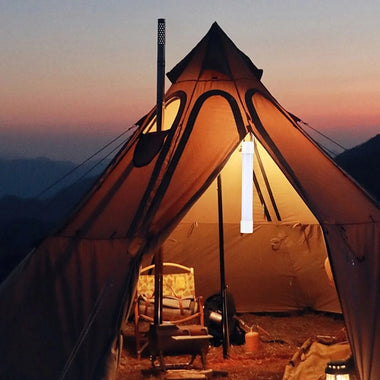 LED Solar Emergency Flashlight Hanging with Hook Portable Lantern Dimmable Multifunctional Type-C Charging for Outdoor Equipment