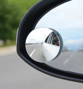 2PCS Car Blind Spot Mirror 360 Adjustable HD Glass Wide Angle Rearview Frameless Round Frame Convex Blind Spot Mirror Safety Driving Wide Angle  Adjustable Clear Rearview Mirror