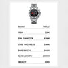 CRRJU Men's Quartz Chronograph Watch Stainless Steel Strap Waterproof Large Dial Luminous Sport Wristwatch with Date Function